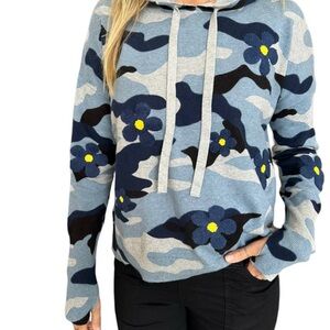 Womens Camouflage sweater Hoodie with Floral Accents